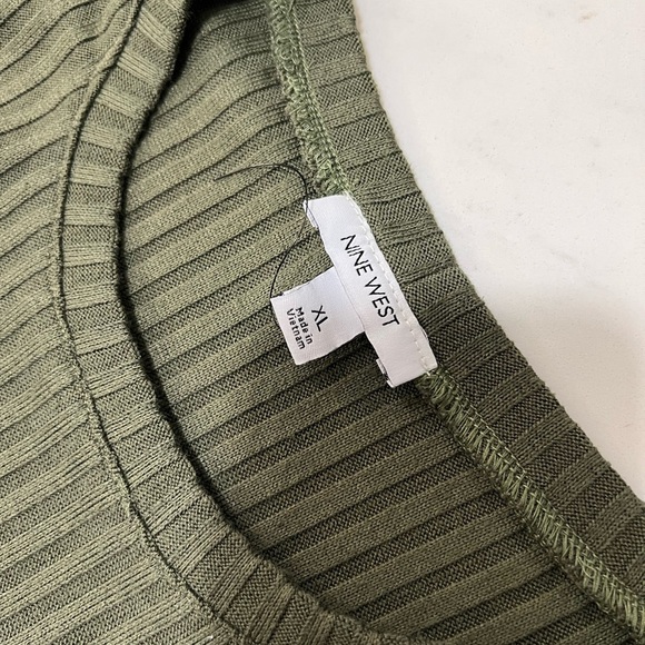 Nine West Green Ribbed Halter Midi Dress - Picture 6 of 10